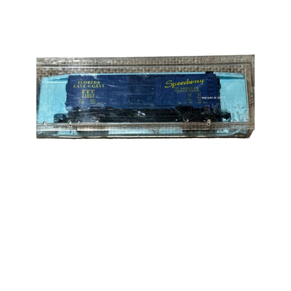 ATLAS NSCALE TRAIN CAR, FLORIDA EAST COAST SPEEDWAY BLUE BOX CAR. - Picture 9 of 9